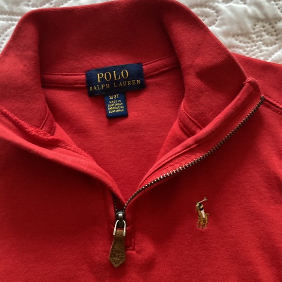 3T Red Polo Ralph Lauren long sleeve pull over shirt - Picture 3 of 3
